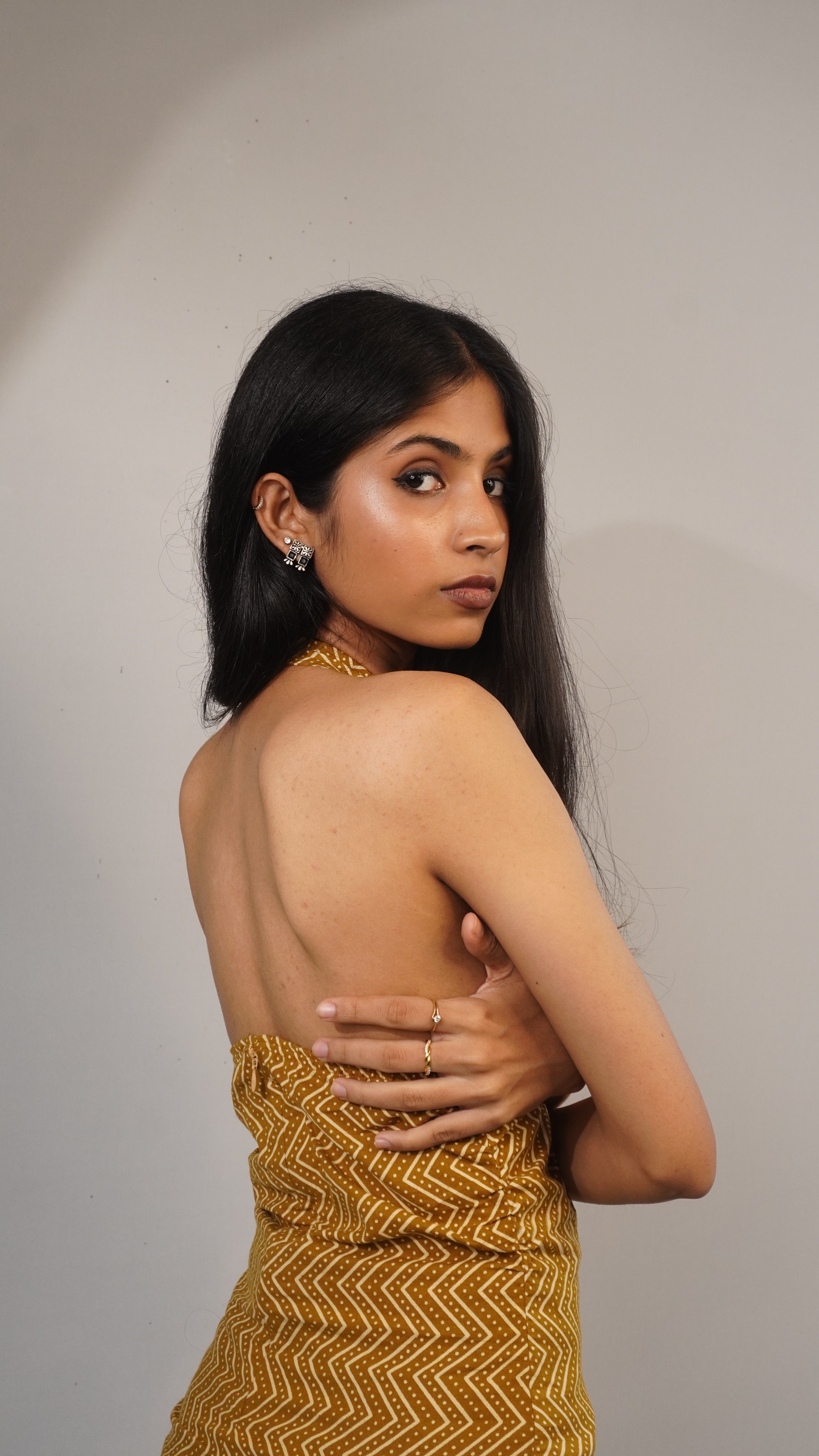 Asymmetric halter top
