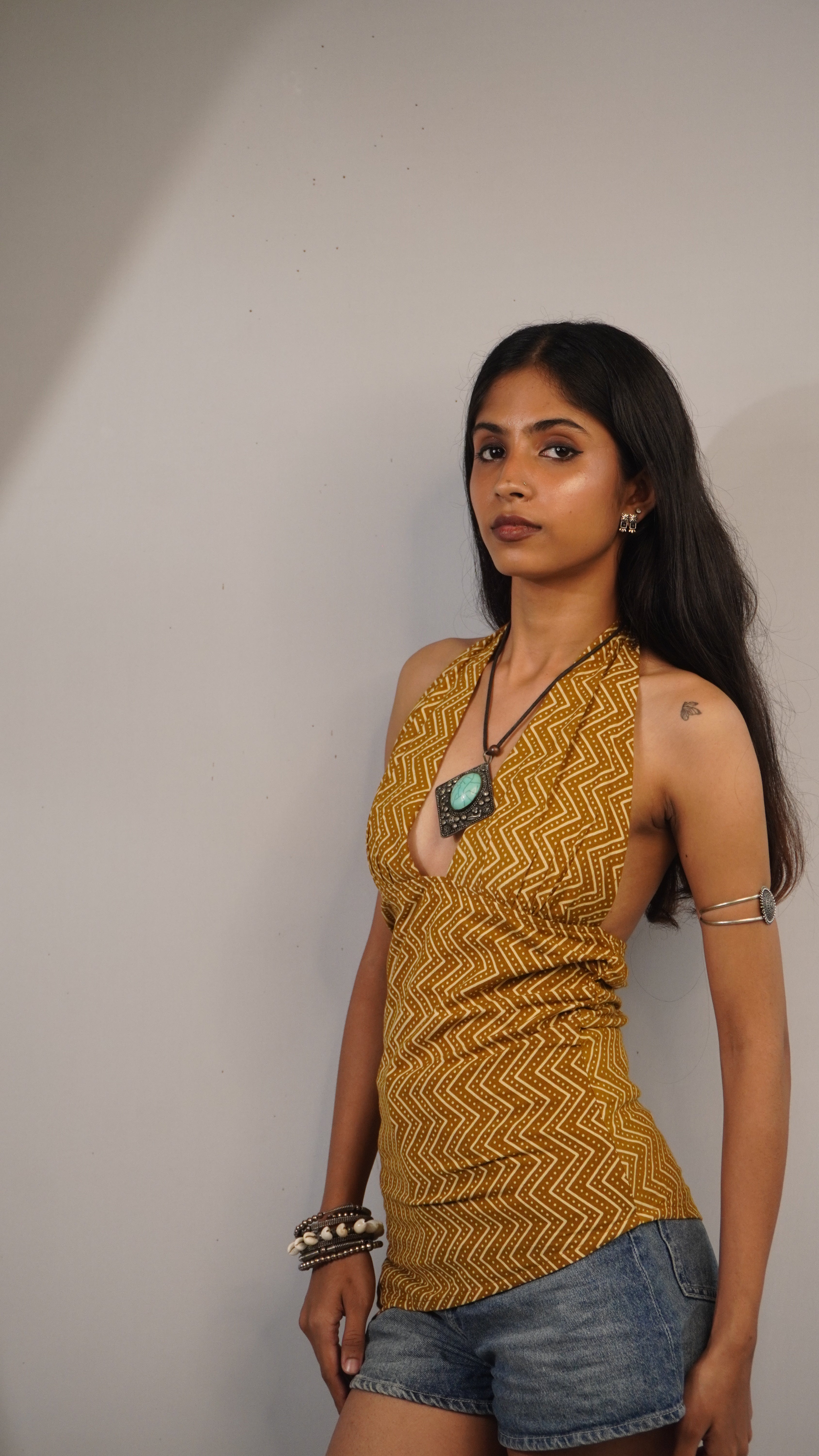 Asymmetric halter top