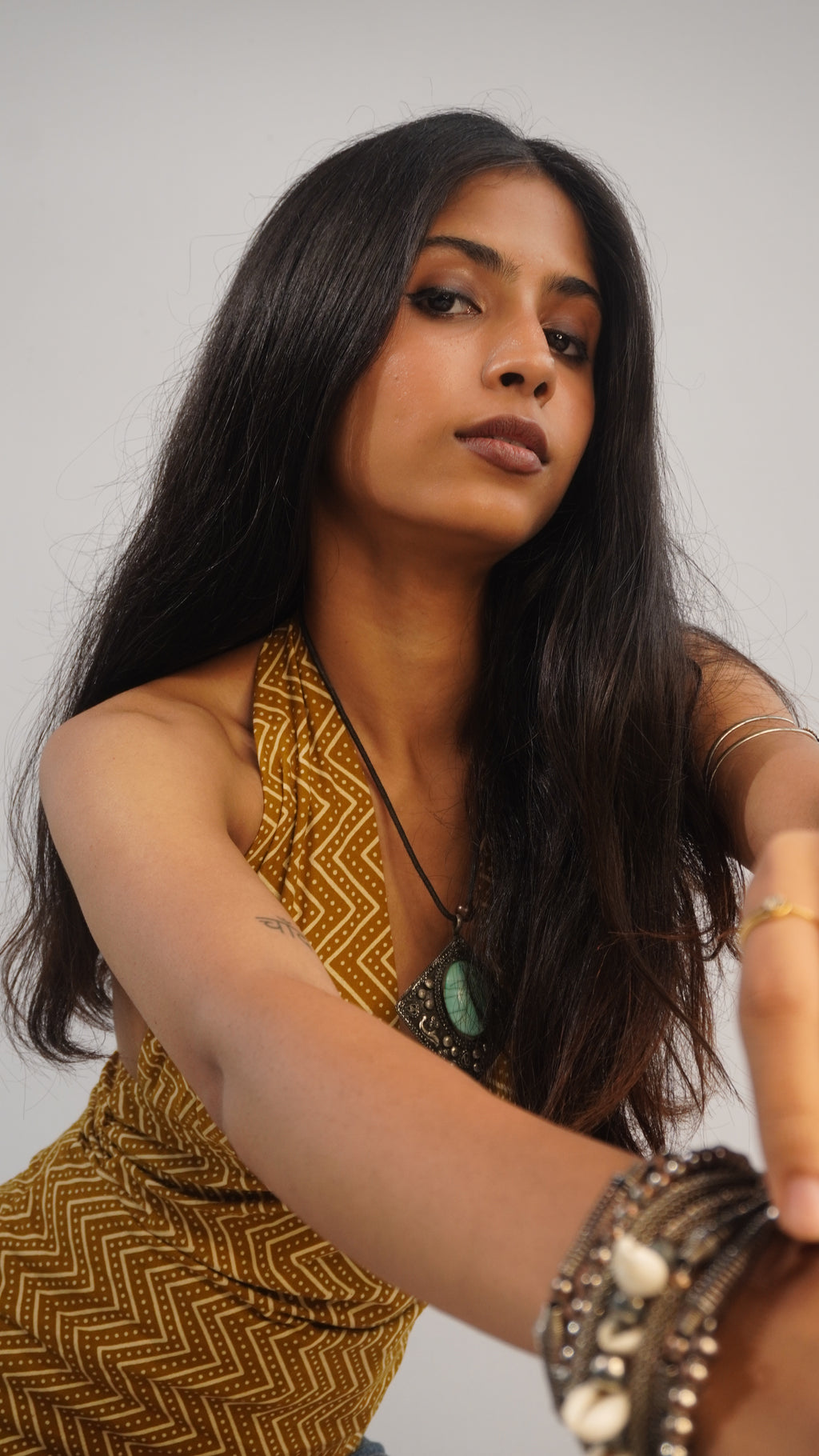 Asymmetric halter top